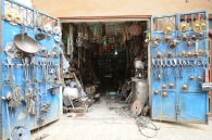 One of many hardware shops selling locally produced metalwork.